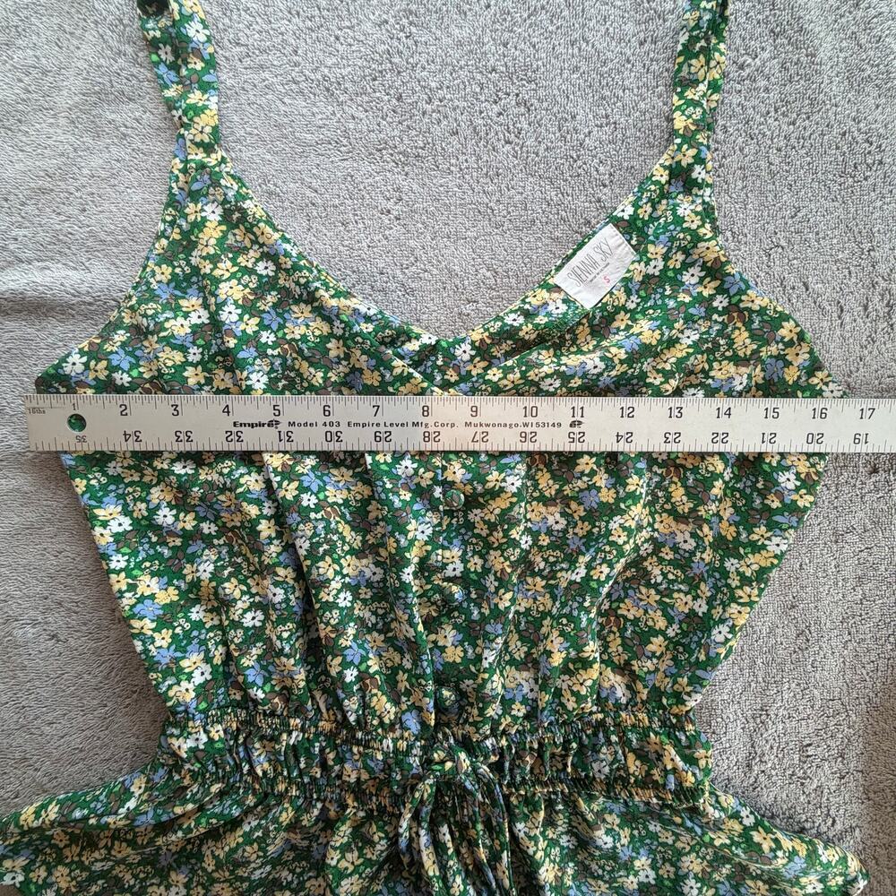 Sienna Sky Green Floral Peplum Tank Top Cropped Spring Summer Night Out - Picture 6 of 7